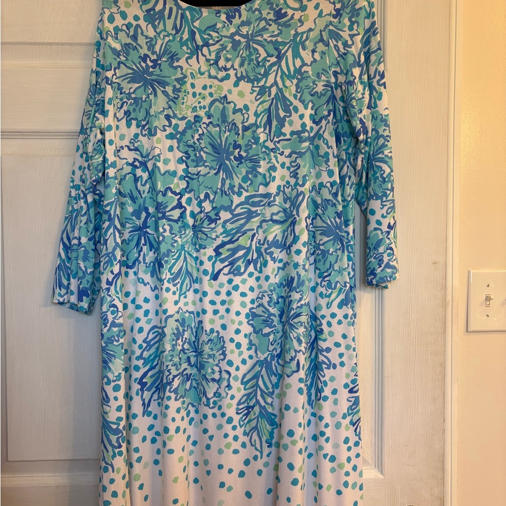 Floral Blue and Green Dress